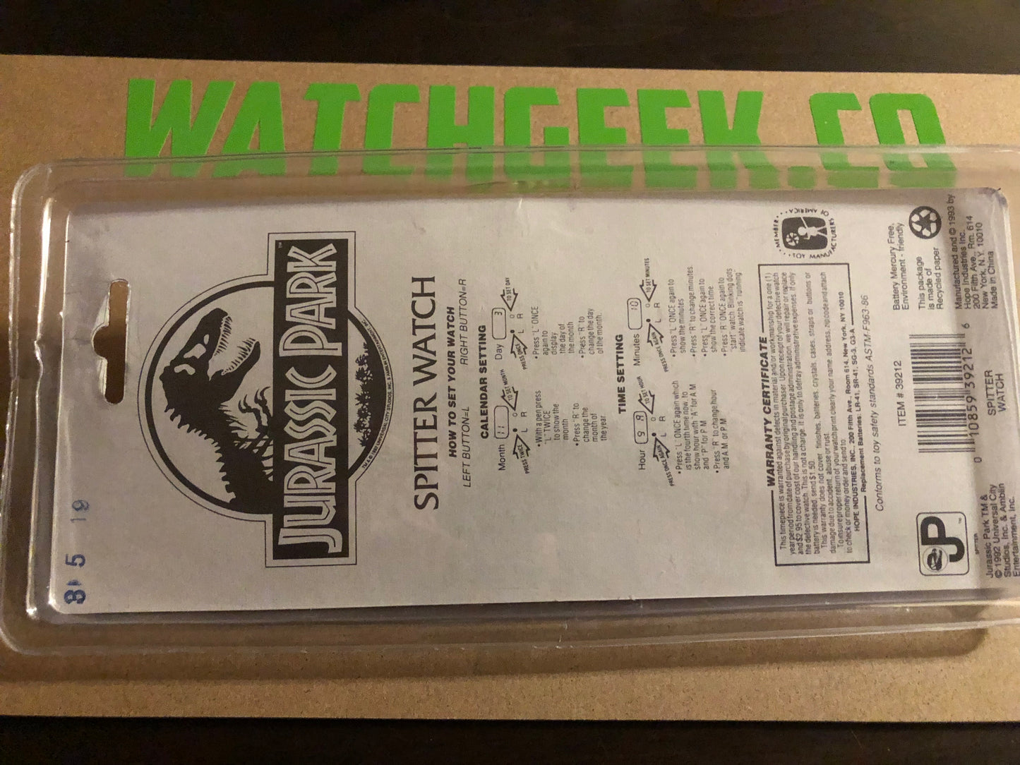 Jurassic Park spitter watch