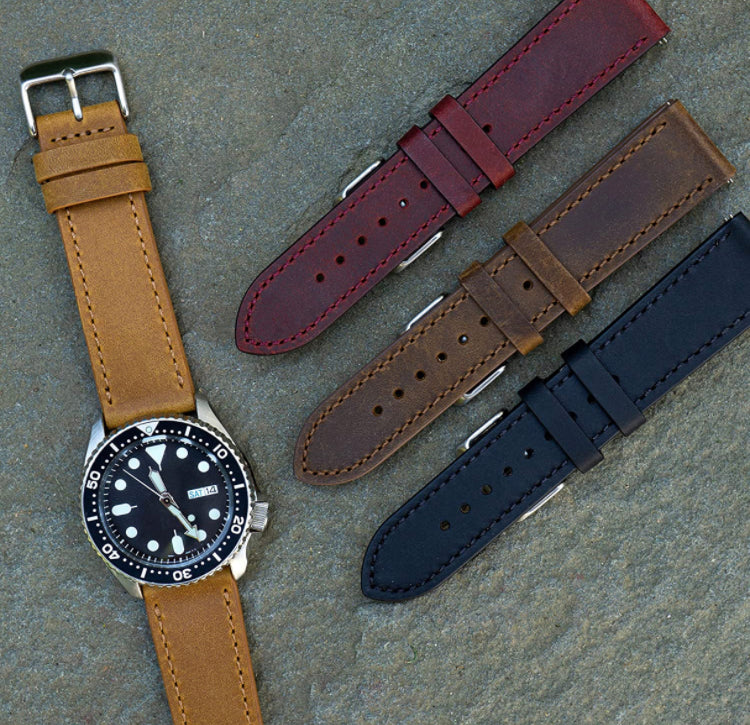 Oiled leather strap - 22MM - 2 piece
