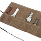 Waxed canvas watch roll